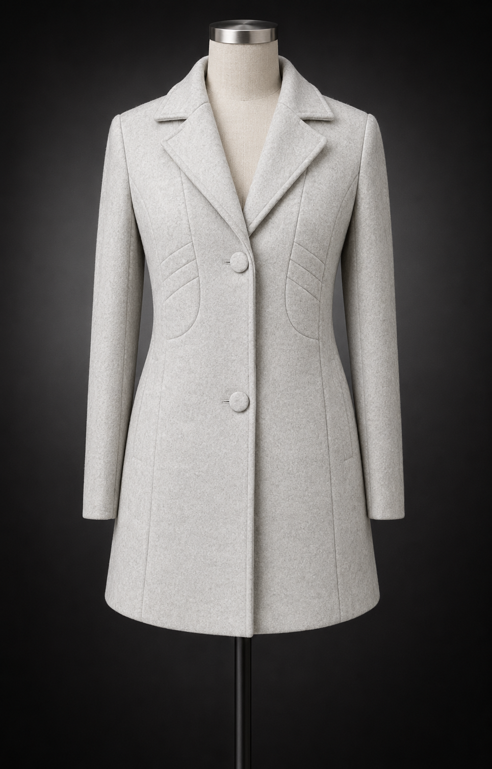Light Grey Tailored Short Coat - product view 1