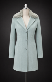 Faux-Fur Collar Short Coat - product view 1