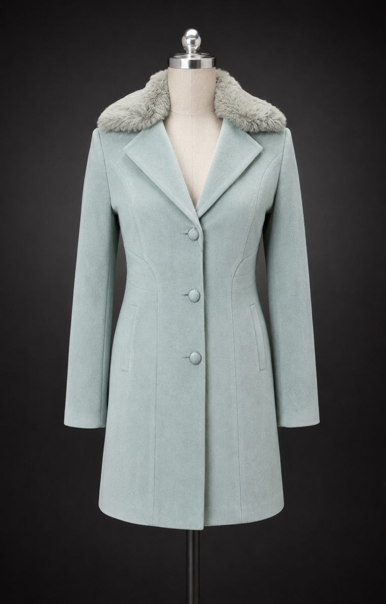 Faux-Fur Collar Short Coat