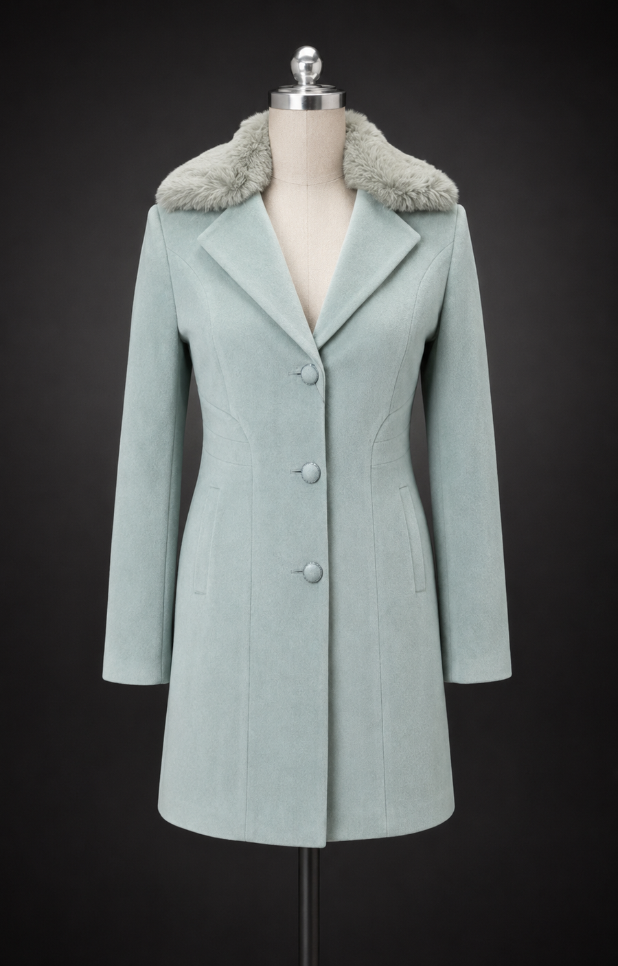 Faux-Fur Collar Short Coat